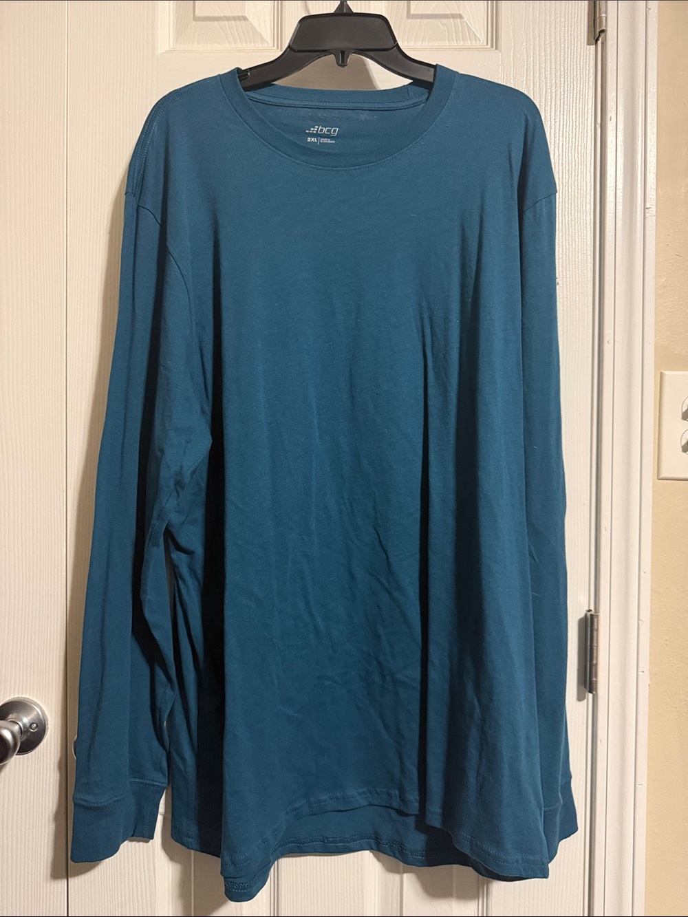 NWOT BCG Men's Long Sleeve Crew Tee - Teal Blue- Sz 2XL